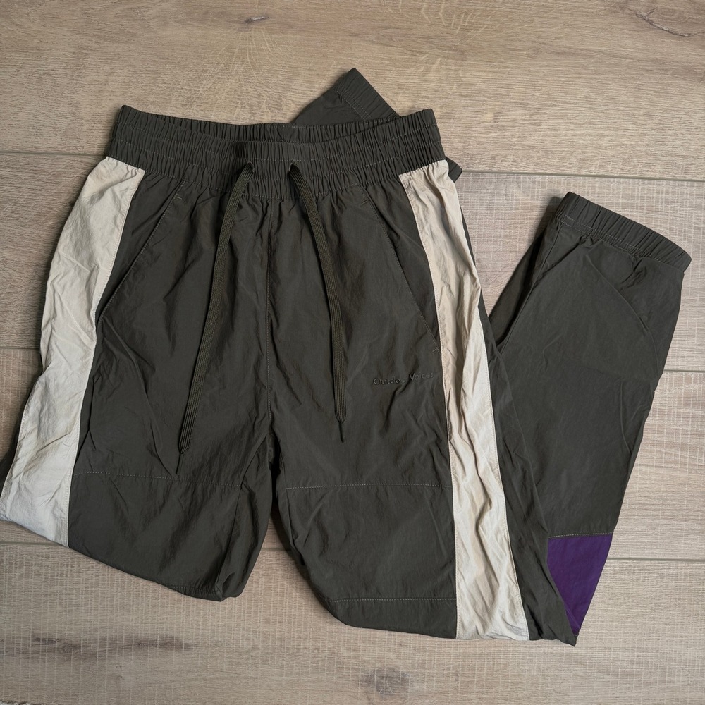 Outdoor‎ Voices Olive Green Nylon Track Pants